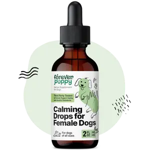 Calming Drops for Female Dogs - Pure Valerian Root & Passion Flower Extract for Female Composure - Liquid Relaxing & Mood Support Supplement for Dogs of All Breeds & Sizes - 2 oz