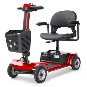 Unificare Silver Wheelchair Scooter for Seniors - 4-Wheel, Portable, Easy-to-Use, Foldable, Heavy-Duty, 418 lbs Capacity, Tight Turning Radius