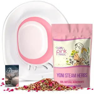 [FIVONA] 2-in-1 Yoni Steam Kit with V-Steam Seat and Herbal Blend - Feminine Hygiene Bundle - Complete Set for At-Home Yoni Steaming - Expandable Sitz Bath Seat & 100% Natural Calming Blend for 2-4 Sessions