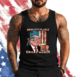 Make 4th of July Great Again Trump US Flag Patriot Men Women Tank Top