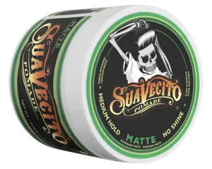 Suavecito Matte Pomade TT - Medium Hold, No Shine, Original Scent, Complete Matte Finish, Stays All Day, Washes with Water, Made in USA - Brush, Gel