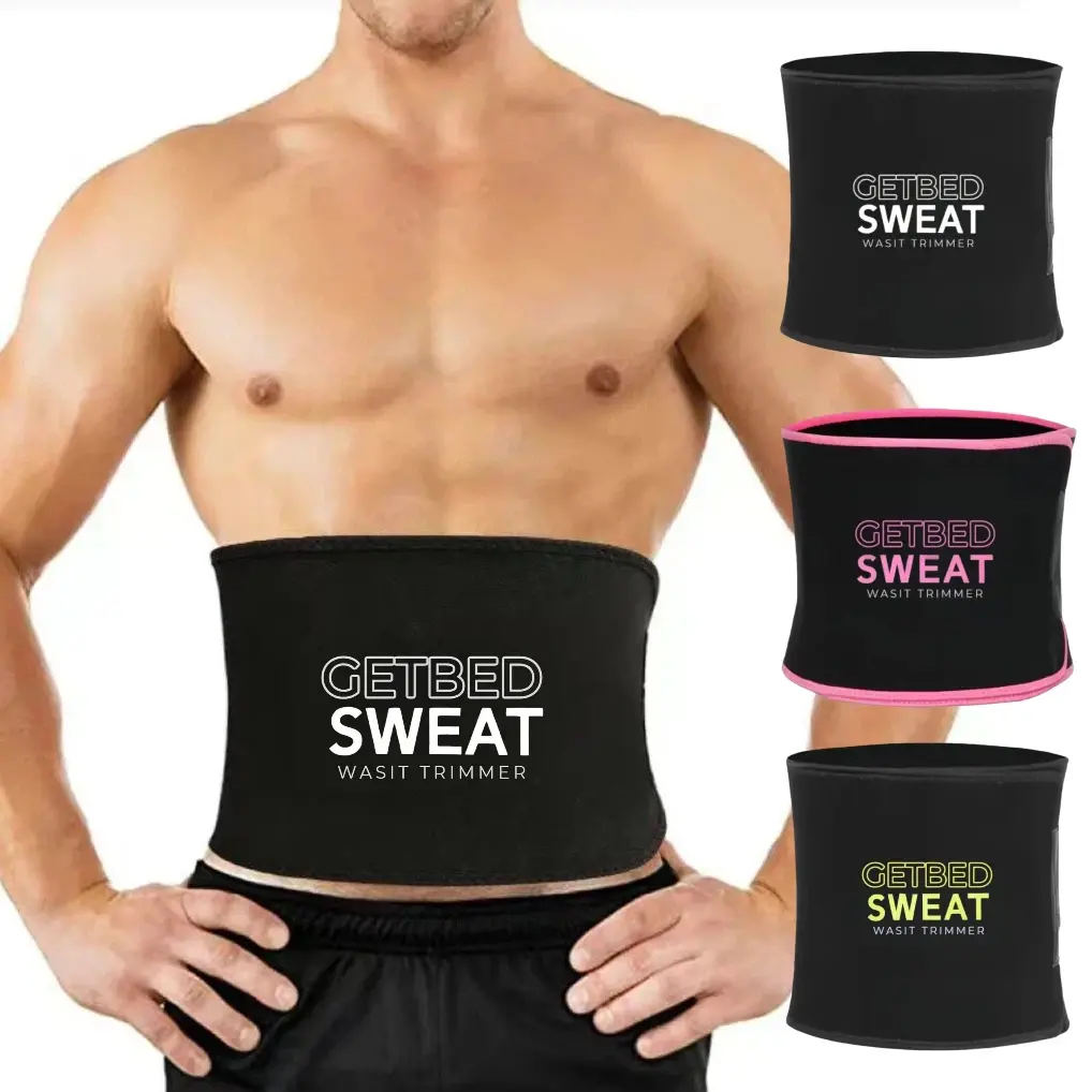 GETBED Sweat Belt Men and Women,Waist Trainer Belt Shapewear,Sweat Waist Trimmer Cincher Belt for Sports Runnging Workout Training Gym, Sauna Belt Menwear Underwear,3 Classic Color Choose