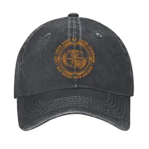 Let Your Past Be Your Compass But Never Your Anchor Unisex Washed Vintage derby  hat jsn mom rancher