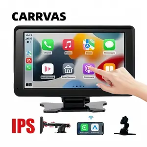 CARRVAS 2025 Wireless Portable Carplay & Android Auto 7" IPS Touchscreen Bluetooth 5.2 Mirror Link AUX FM for All Vehicles DealsforYouDays
