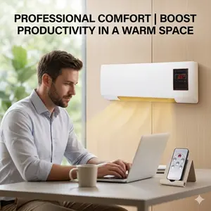Viral All-Season Wall Fan & Heater ️ Dual Mode Warm & Natural Wind - No Space Needed, Quiet Comfort for Living Room & Bedroom