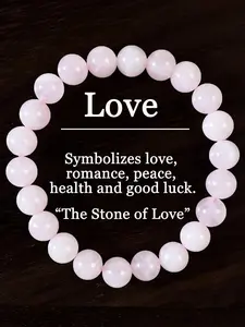 Rose Quartz Beaded Bracelet, Fashion Jewelry for Women & Men, Trendy All-match & Exquisite Jewelry for Birthday Gift, Fashionable Jewelry, Stackable Bracelet