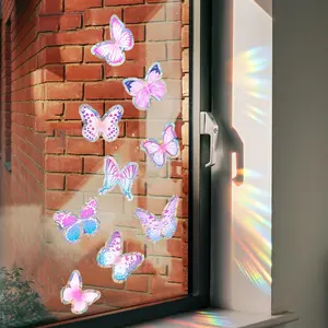 Butterfly Pattern Window Sticker, 2 Counts/set Self-adhesive Window Decal, Creative Home Decor for Living Room & Bedroom