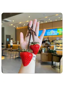 Realistic Strawberry Keychain, Lifelike Texture, Anti-Scratch, Lightweight & Versatile Bag Charm