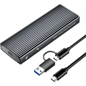 M.2 NVMe SATA SSD Enclosure, USB 3.1 GEN2 10Gbps with UASP Trim, Up to 8TB, Tool Free PCIe NVMe NGFF SATA SSD Reader Case for 2230/2242/2260/2280mm M Key B+M Key