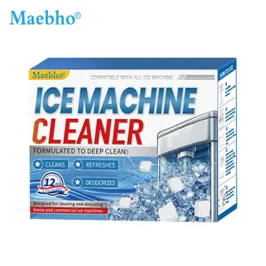 Ice Machine Cleaner Maker Descaler - 12 Clean Tablets for Ice Makers - Bulk 1 Year Supply, Helps Remove Hard Water and Mineral Buildup for Great-Tasting Ice