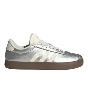 adidas Womens Vl Court 3.0 Lace Up Sneakers Shoes Casual - Silver