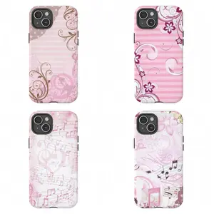 Pastel Pink Music Note Phone Case|Musical Floral Art Shockproof Case For iPhone 17 Pro Max 16 15 14 13 12 11 for Samsung S21 S22 S23 S24 S25 S26 Phone Case|Tough Phone Case|gift for him for her|Best Gift