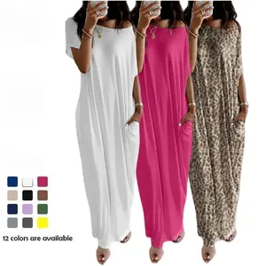 Women Solid Milk Silk Lounge Dress, Batwing Short Sleeve Nightdress, Soft Comfy All-Season Loungewear, Loose Casual Sleepwear for Daily Home Wear