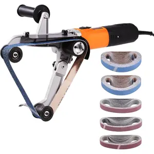 VEVOR Pipe Tube Polisher Sander, 1000W Pipe Belt Sander with 6 Variable Speeds 1100-3200rpm, Professional Belt Sander Grinding Machine with 50PCS Sanding Belts for Burnishing Finishing Rust RemovalVEVOR Super Brand Day