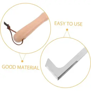 2026 Crack Weeder Tool 12" Stainless Steel Manual Grass Puller with Beech Wood Handle for Sidewalk Driveways Patio Paver Narrow Gaps Gardening