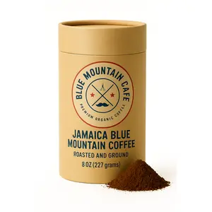 Blue Mountain Cafe 100% Authentic Jamaica Blue Mountain Coffee Ground 8oz - Silky Body Mild Flavor & Refined Sweetness
