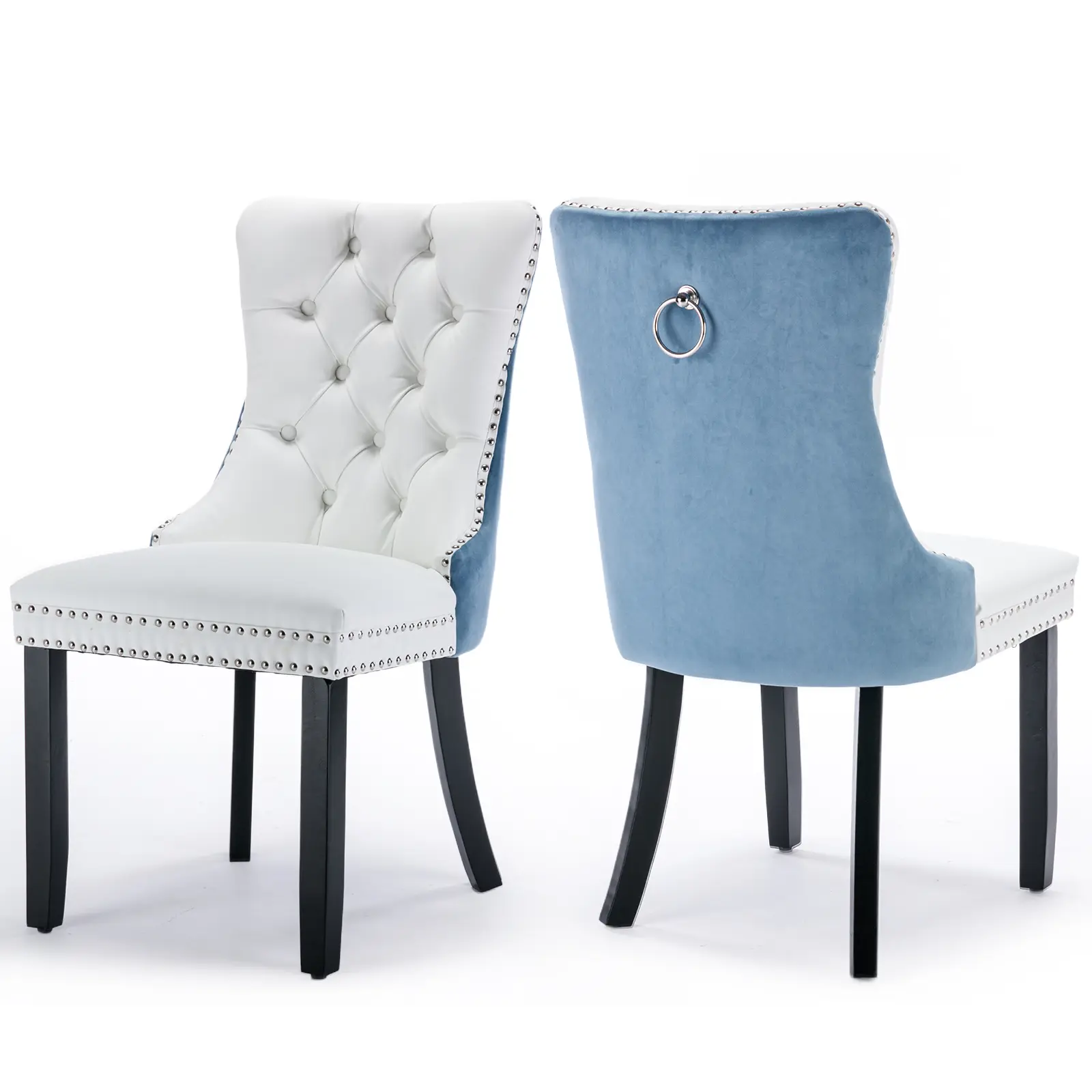 WH&Light Blue-PU&Velvet