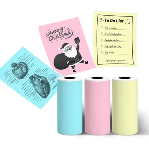 D20/D21 Color Thermal Sticker Paper 3 Rolls - 57mmx2.8m for Journal Photo Texts Study Notes and More, 3 Rolls