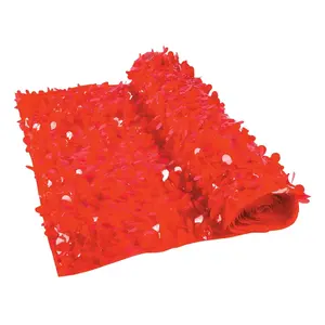 3 Ft.  x 15 Ft. Red Floral Sheeting Vinyl Backdrop