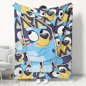 Cute Brookie Creative Pattern HD Print Flannel Blanket, Warm Soft Plush Throw for All Seasons, Bed Sofa Office Camping Travel Home Decor Gift