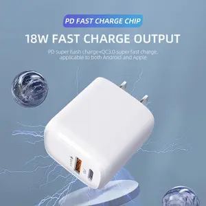 20w PD+qc3.0 Fast Charger for iPhone & Android, Us Plug, Supports Voltage 110-240v, Power Consumption 18w, Model Xinghao S20ac20w