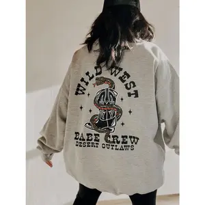 Wild West Babe Crew Western Sweatshirt, Cowgirl feminist girl power sweatshirt, trendy aesthetic sweathirt