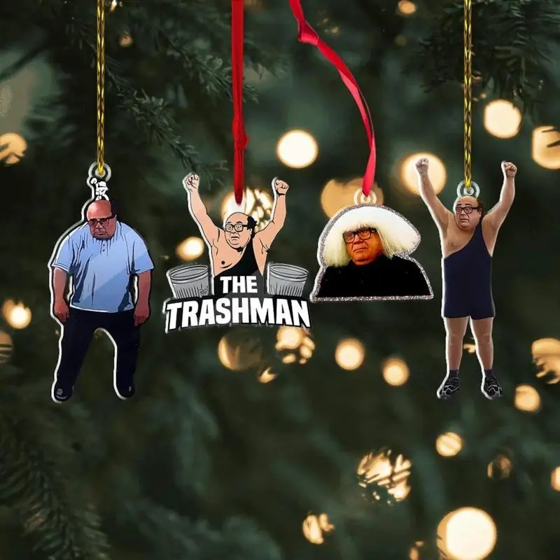 COMBO 4 It’s Always Sunny Ornament, Funny Frank Car Decoration, IASIP Acrylic Ornament Gift, Pop Culture Christmas Keepsake 202