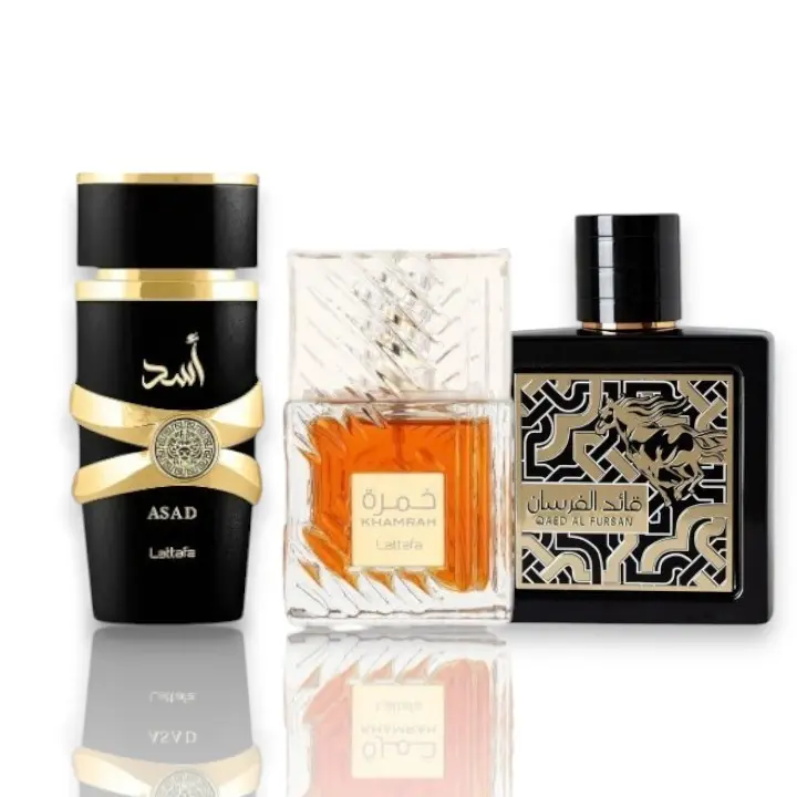 Lattafa 3-Piece Multi-Pack Fragrance Set - Khamrah, Asad, Qaed Al