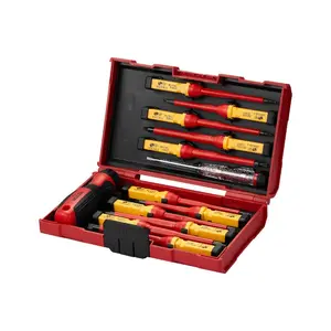 VEVOR Insulated Screwdriver Set, 50-Piece Professional Electrical Screwdriver Set, 1000V Insulated Electrician Tool, withMagneticTips, T-Handle Hex Wrench, Screwdriver, Single-Pole Voltage Tester
