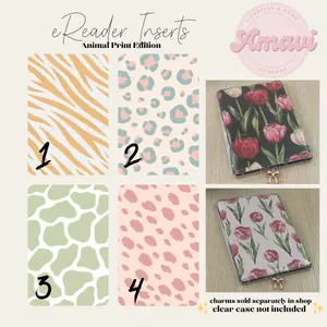 Kindle Insert Animal Print Edition - Set of 4 Animal Print Designs for Devices and Smartphones