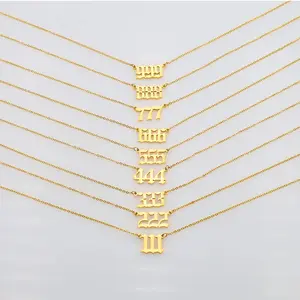 Stainless Steel Angel Digital Necklace 111-999 Fashion Personality Birthday Gift for Ladies