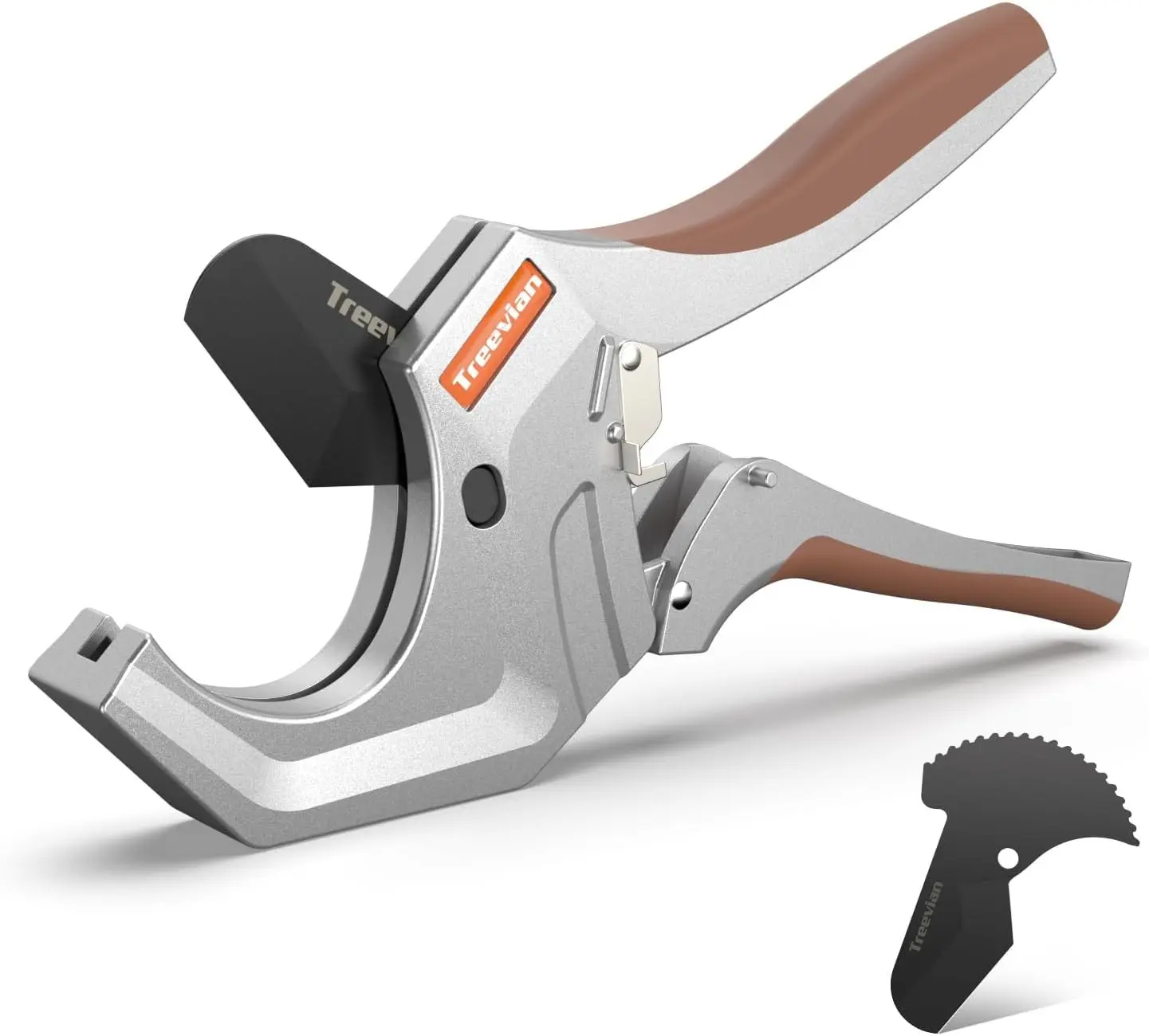 PVC Pipe Cutter with Replaceable SK5 Blade, Cuts Up to 2-1/2"(63mm) Heavy-Duty Pipe Cutter Tool, Thicken Aluminum Aolly Body Ratchet Pipe Cutter for Plumbing Pipes PEP PR Plastic Hoses