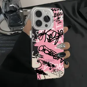 for iPhone 16, 15, 14, 13, 12, 11, Plus, Pro, Max, Xsmax. Perfect Birthday Gift for Friends Graffiti Signature Pattern Mobile Phone Case, Shockproof Cover, Fashionable, Must-have for Users Cellphone Smartphone