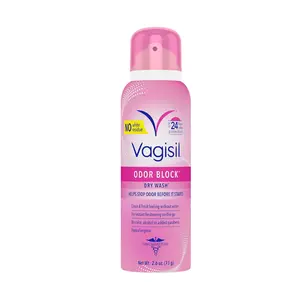 Vagisil Odor Block Dry Wash Spray for Feminine Hygiene, Gynecologist Tested, Hypoallergenic, 2.6 Ounces (Pack of 1)