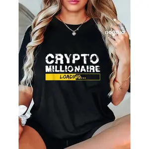 100% Cotton Crypto Millionaire Loading Funny Bitcoin Gift T-Shirt