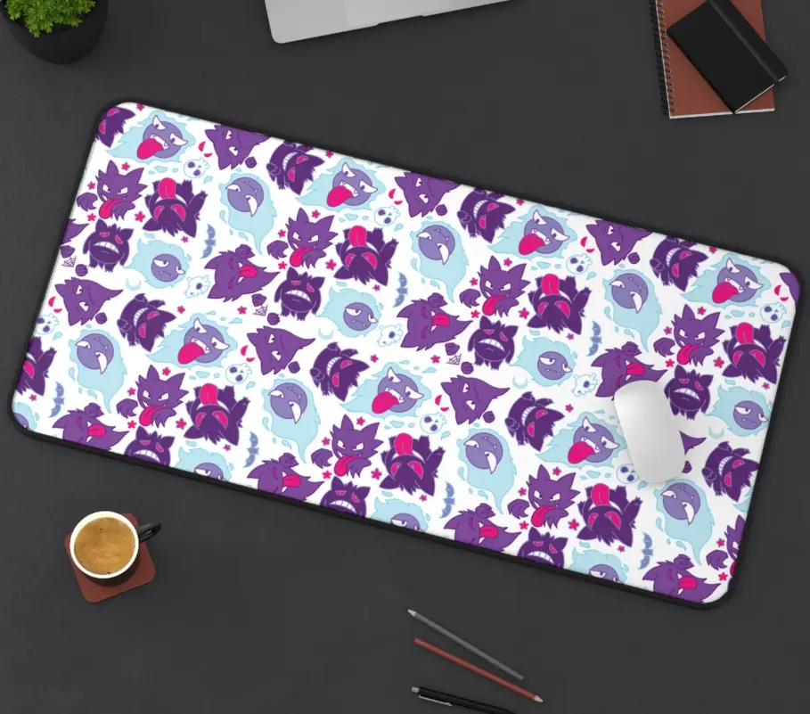 Gengar family Pattern Desk Mat! Perfect for a Gift, Present, Holiday, Birthday! Japanese Anime