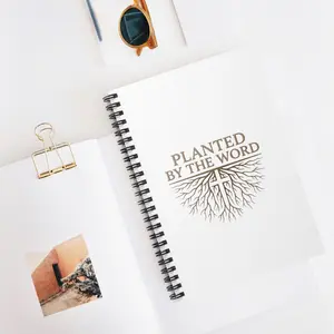 Planted Compact Ruled Spiral Notebook - Customizable Christian Faith Journal with Rooted Emblem, for Office Stationery Needs