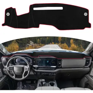 Dash Cover Mat for 2022-2024 2025 Chevy Chevrolet Silverado/ Sierra 1500 Accessories, Dashboard Cover Dash Mat for 2024 2025 Silverado & Sierra 2500HD 3500HD Non-Slip Center Console Protector Mat