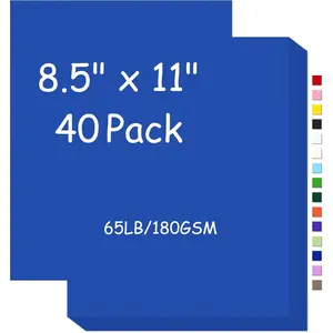 8.5 x 11 Royal Blue 65Lb 180gsm Cover Card Stock 40 Sheets Printer Compatible Cardstock Paper for Printing Invitations Gift Tags Christmas Cards