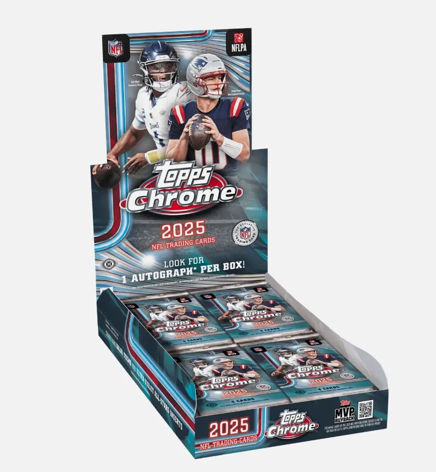 2025 Topps Chrome Football Hobby Box *MUST BE OPENED LIVE*