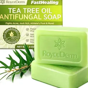 Roycederm Antifungal Antibacterial Tea Tree Soap: Antifungal Antibacterial Treatment for Face & Body Acne, Athlete's Foot, Tinea, Folliculitis Ringworm Jock Itch (Pack of 1)