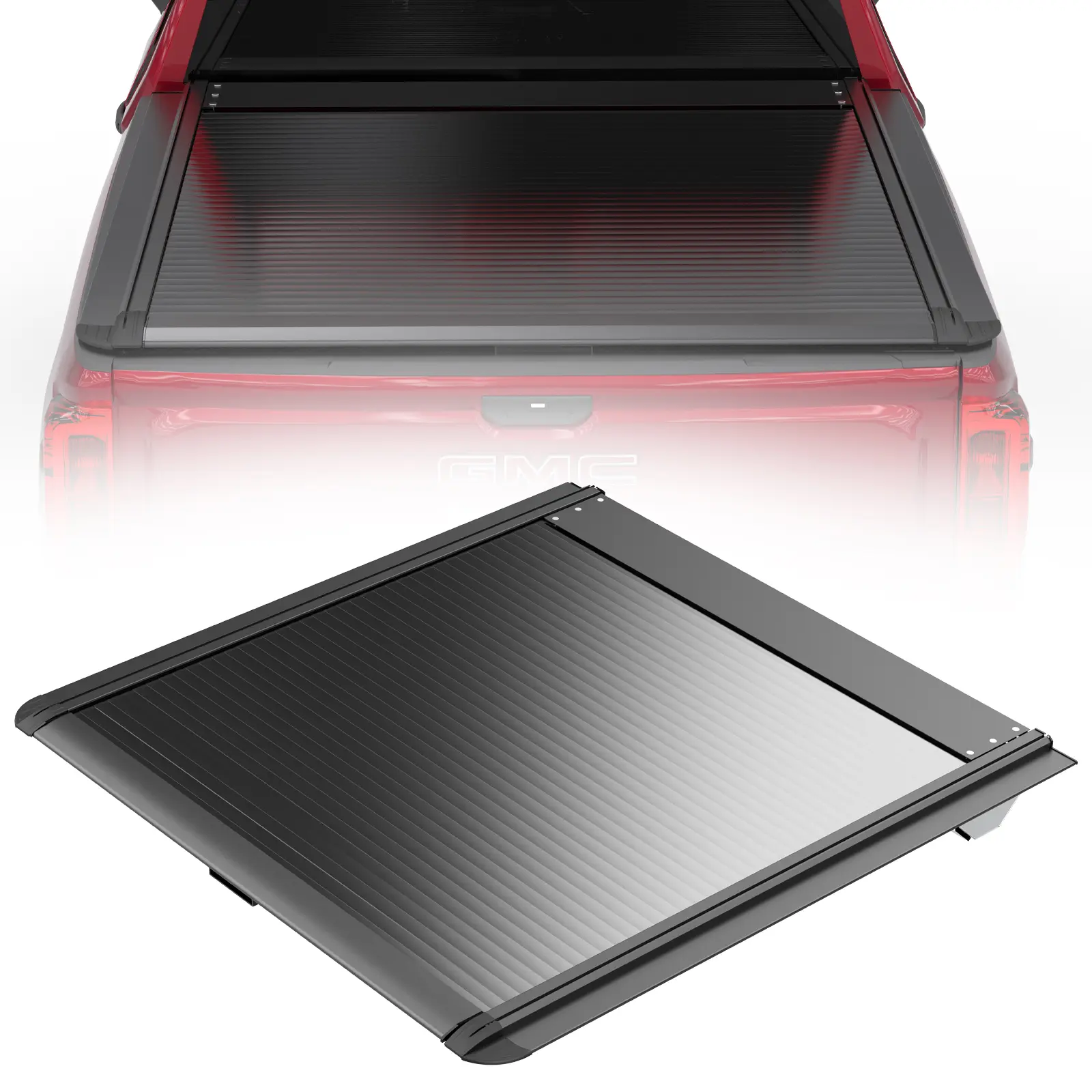 Retractable Hard Tonneau Cover - 5.5 FT Heavy-Duty Automatic Car Bed Cover, Car Protector for Chevrolet Silverado 1500 & GMC Sierra 1500 2019-2025, with Mechanical Lock, T-Slot Auto Parts Accessory, All Season Pickup Truck Accessory, All Season Cover