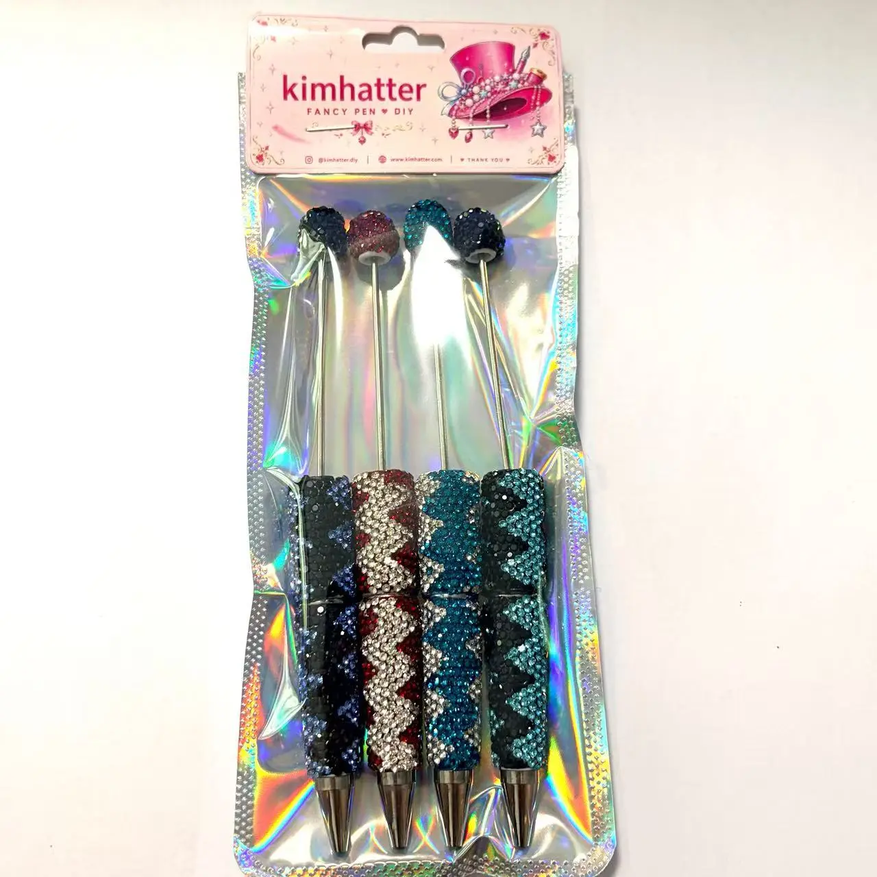3pcs Rhinestone Beaded Pens, Retractable DIY Beading Supplies, Party Favors for Christmas Parties, Handmade Gifts for Jewelry Making Enthusiasts, Nurses