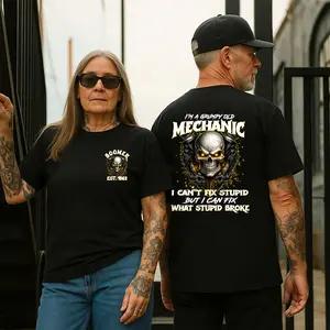 [Vintage Mindset] Personalized Year 1946-1964 I'm A Grumpy Old Mechanic Baby Boomer shirt, I Can't Fix Stupid Boomer Shirt, Generation Baby Boomer Shirt, Full Colors, Full Sizes, For Men, For Women