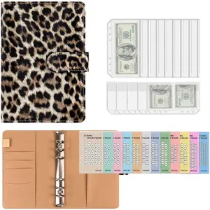 Saving Binder for , 52 Week Monthly Envelopes  Saving Challenge Book with Budget  for 6 Ring Binder, Easy and Fun Way to Save $5050, 10000 (Leopard)