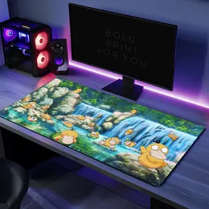 Pokemon Mouse Pad, Mouse Pad Psyduck, Funny Gaming Mouse Mat, PC Gaming Desk Pad, Kawaii Pokémon mousepad large, unique desk pad, desk accessories
