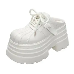 Autumn New Woman Platform High Heel Sneakers Shoes 2025 New Female Casual Platform Mules Slippers Shoes Outdoor Casual Sneakers