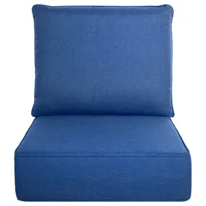 Belord Luxury 6" Thick Outdoor Cushion Set - 22 x24 Inch 28D Sponge Filling Fade-Resistant Chair Cushion, Spill Proof Removable Patio Furniture Replacement Cushion for Sofa Bench Swing