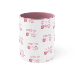 Christmas HoHoHo Pink Gingerbread Gift Mug - Festive 11oz Coffee Cup