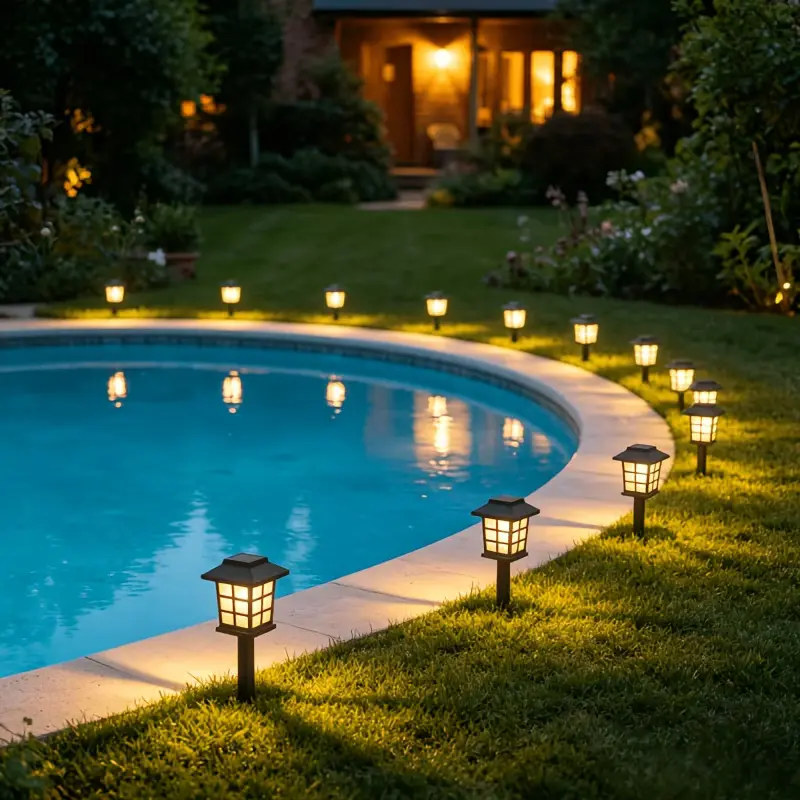 halloween decor 2026  24-Piece Warm-Light Solar Garden Light Set, LED Outdoor Security Lighting / IPX4 Waterproof Solar Lights / Villa and Courtyard Lighting, Decorative Lights for Front Yards, Entrances, and Garages, Solar Christmas Lawn Lights,